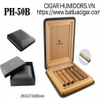 Hộp bảo quản cigar da gỗ 6 điếu PH-50