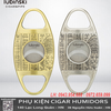 Cắt Cigar Hai Lưỡi Chạm Khắc LB-J06 – Hợp Kim Kẽm & Thép Không Gỉ Cao Cấp