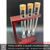Ống thủy Tinh Ủ Cigar Kèm Đế Gỗ Cao Cấp Combo 3 | Ống Đựng Xì Gà Mini - OTT3