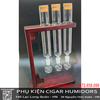 Ống thủy Tinh Ủ Cigar Kèm Đế Gỗ Cao Cấp Combo 3 | Ống Đựng Xì Gà Mini - OTT3
