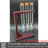Ống thủy Tinh Ủ Cigar Kèm Đế Gỗ Cao Cấp Combo 3 | Ống Đựng Xì Gà Mini - OTT3