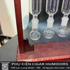 Ống Thủy Tinh Ủ Cigar Kèm Đế Gỗ Cao Cấp  Combo 5 | Bộ Ủ Xì Gà Mini Chuyên Nghiệp - OTT5