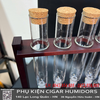 Ống Thủy Tinh Ủ Cigar Kèm Đế Gỗ Cao Cấp  Combo 5 | Bộ Ủ Xì Gà Mini Chuyên Nghiệp - OTT5