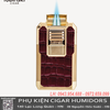 Bật Lửa Cigar Lubinski Chính Hãng YJA-10069 – Khò 2 Tia Lửa Chụm, Hợp Kim Bọc Da, Đa Chức Năng Cao Cấp