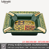 Gạt Tàn Cigar Lubinski YJA-20032 – Gốm Sứ Cao Cấp 4 Điếu, Họa Tiết Màu Sang Trọng