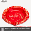 Gạt Tàn Cigar Lubinski Chính Hãng YJA-20052 – Gốm Sứ Chạm Nổi Đầu Ngựa, Gạt Tàn 5 Điếu Cao Cấp