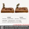 Gạt Tàn Cigar Lubinski YJA-20055 Tượng Đồng Sáng Tạo 3 Rãnh – Đồng Thau & Gỗ Đàn Hương Cao Cấp