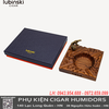 Gạt Tàn Cigar Lubinski YJA-20055 Tượng Đồng Sáng Tạo 3 Rãnh – Đồng Thau & Gỗ Đàn Hương Cao Cấp
