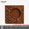 Gạt Tàn Cigar Lubinski YJA-20055 Tượng Đồng Sáng Tạo 3 Rãnh – Đồng Thau & Gỗ Đàn Hương Cao Cấp