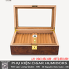 Hộp Giữ Ẩm Cigar Lubinski YJA-60015 – Gỗ Tuyết Tùng Vân Bướu, Kính Trong, Có Khóa An Toàn