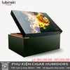 Hộp Bảo Quản Cigar Lubinski Chính Hãng YJA-60057 – Gỗ Tuyết Tùng, Hoạ Tiết Sư Tử Xanh Lá, Humidor 82 Điếu Cao Cấp