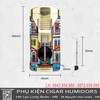 Bộ phụ kiện cigar Lubinski YJA-80034 – Bật lửa khò 2 tia và gạt tàn cao cấp, hợp kim kẽm + sứ sang trọng