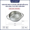 Chảo inox thêu nổi embrossed Silver Crown Kaiyo  2 tay cầm size 24