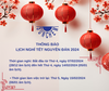 THÔNG BÁO LỊCH NGHỈ TẾT NGUYÊN ĐÁN 2024