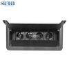 Bộ ổ cắm âm bàn gồm 4 ổ cắm Schuko nắp lật màu đen Siron SR-TAA0B-4687