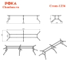 Chân bàn họp văn phòng sắt mạ crom 1200x3600mm
