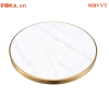 Mặt bàn tròn đá Ceramic/ mặt gỗ MDF bọc viền vàng MBVVT