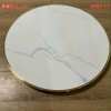 Mặt bàn tròn đá Ceramic/ mặt gỗ MDF bọc viền vàng MBVVT