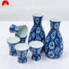 Bộ bình ly uống rượu sake thanh lịch với nhiều hoa