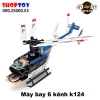 Máy Bay Trực Thăng 6 kênh Rc Ec145 3D6G Xk K124 6Ch