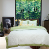 Bộ chăn ga gối drap giường màu trơn cotton satin Ai Cập Julia 597BC