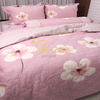 Bộ chăn ga gối drap giường cotton satin Hàn Quốc Julia 404
