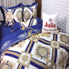 Bộ chăn ga gối ra giường satin gấm tơ tằm Hàn Quốc Julia 764