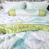 Bộ chăn ga gối lụa Hàn Quốc, drap trải giường siêu mát mịn Julia 876