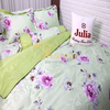 Bộ chăn ga gối ra giường satin gấm tơ tằm Hàn Quốc Julia 761