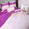 Bộ chăn ga gối drap giường màu trơn cotton satin Ai Cập Julia 528BC