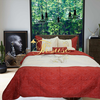 Bộ chăn ga gối drap giường màu trơn chần thêu cotton satin Ai Cập Julia 563