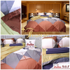 Bộ chăn ga gối lụa Hàn Quốc, drap trải giường siêu mát mịn Julia 861