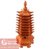 Tháp văn xương gỗ đào 9 tầng 28cm