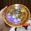 Gương Sơn Hải Trấn Đồng Đúc Nguyên Khối Màu 12cm-250g-PVN774