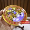 Gương Sơn Hải Trấn Đồng Đúc Nguyên Khối Màu 12cm-250g-PVN774