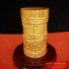 Lọ chè gỗ bách xanh 10x18cm