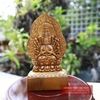 Phật bản mệnh tuổi Tý - Thiên thủ thiên nhãn - gỗ bách xanh14.5x8x4cm