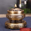 Xông trầm hoa văn 3 chân liền bằng đồng nguyên chấT - 8x9 cm - 400g