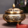 Xông trầm hoa văn 3 chân liền bằng đồng nguyên chất - 9x9.5 cm - 600g