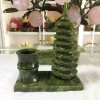Ống bút tháp văn xương để bàn lam ngọc tự nhiên - LPTVXX1035