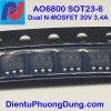 AO6800 Dual N MOSFET 30V 3.4A