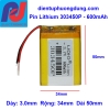 Pin Li-ion 3.7V 600mAh 303450P