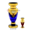 Bình Mạ Vàng 8149 Thuỷ Tinh Màu 30cm