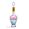 BỘ BÌNH RƯỢU MẠ VÀNG, ĐẮP NỔI, VẼ MÀU HỒNG VÀ XANH DƯƠNG 500ML