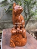 Tượng mèo phong thủy gỗ hương gia lai