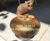 Chuột ngồi chum tiền vàng gỗ mun hoa