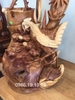 Đàn gà phong thủy gỗ hương  nguyên khối, Cao 1m Rộng 56 Sâu 48cm