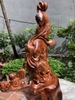 Tượng di lặc lá sen gỗ Cẩm lai