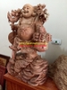 Tượng phật di lặc, ghánh tiền đào gỗ hương, cao 81cm rộng 60cm sâu 30cm 