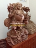 Tượng phật di lặc, ghánh tiền đào gỗ hương, cao 81cm rộng 60cm sâu 30cm 